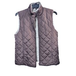 North 15 Reversible Vest Quilted Faux Fur Brown XXL Boho Western Everyday